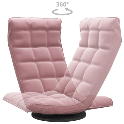 Sedia da Pavimento Girevole Rosa in Velluto | homemem39
