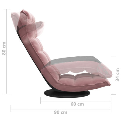 Sedia da Pavimento Girevole Rosa in Velluto | homemem39