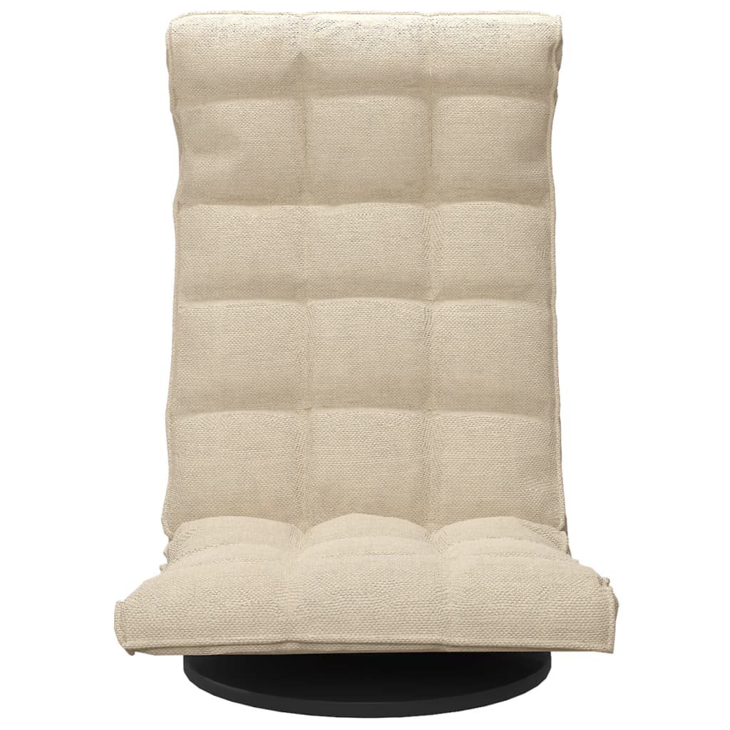 Sedia da Pavimento Girevole Crema in Tessuto | homemem39