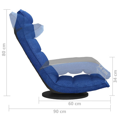 Sedia da Pavimento Girevole Blu in Tessuto | homemem39
