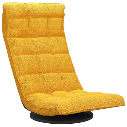 Sedia da Pavimento Girevole Giallo Senape in Tessuto | homemem39
