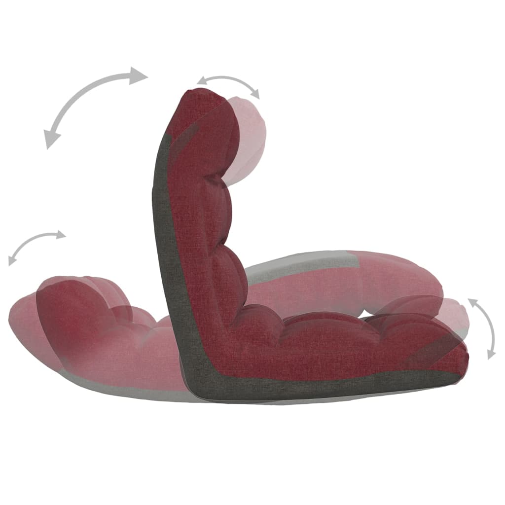 Sedia a Sdraio da Terra Pieghevole Rosso Vino in Tessuto | homemem39