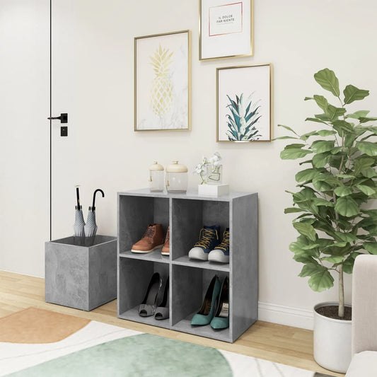 Scarpiera Ingresso Grigio Cemento 105x35,5x70 Legno Multistrato - homemem39