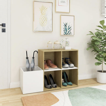 Scarpiera Ingresso Bianco Rovere Sonoma 105x35,5x70 Multistrato - homemem39