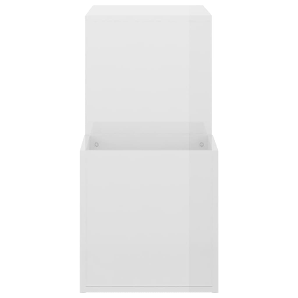 Scarpiera Ingresso Bianco Lucido 105x35,5x70 Legno Multistrato - homemem39