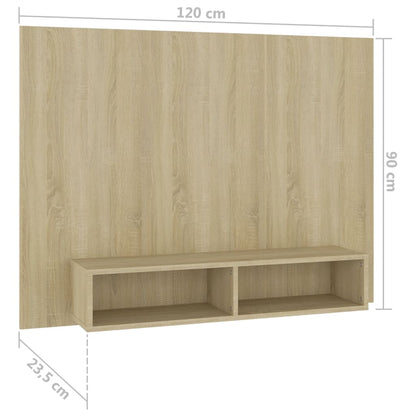 Mobile TV a Muro Rovere Sonoma 120x23,5x90 cm Legno Multistrato - homemem39