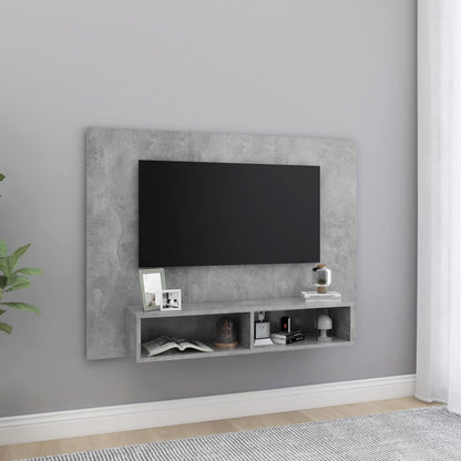 Mobile TV a Muro Grigio Cemento 120x23,5x90cm Legno Multistrato - homemem39