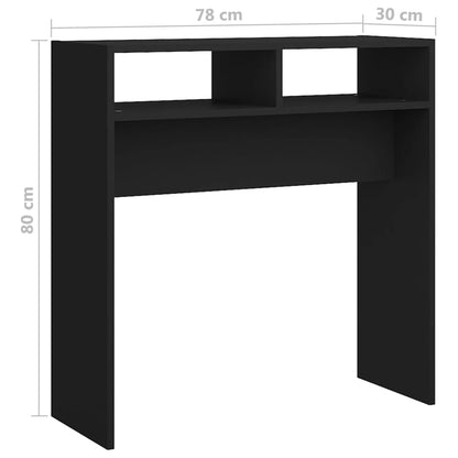 Tavolino Consolle Nero 78x30x80 cm in Legno Multistrato - homemem39