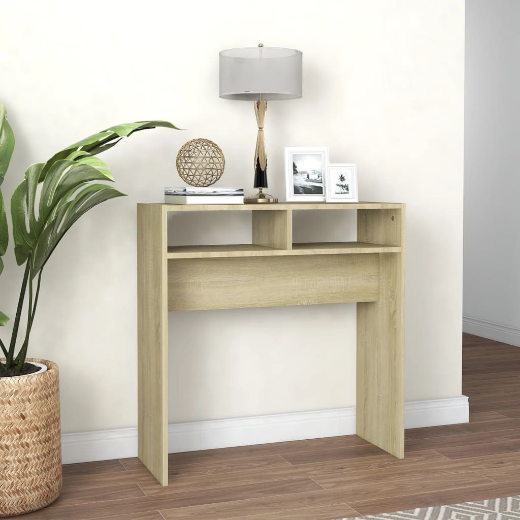 Tavolino Consolle Rovere Sonoma 78x30x80cm in Legno Multistrato - homemem39