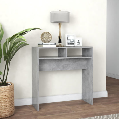 Tavolino Consolle Grigio Cemento 78x30x80cm Legno Multistrato - homemem39