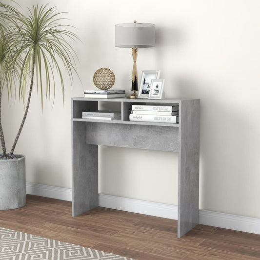 Tavolino Consolle Grigio Cemento 78x30x80cm Legno Multistrato - homemem39