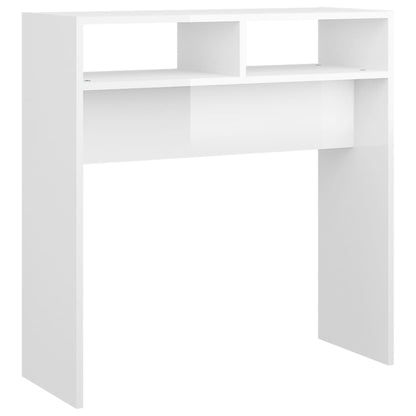 Tavolino Consolle Bianco Lucido 78x30x80 cm Legno Multistrato - homemem39