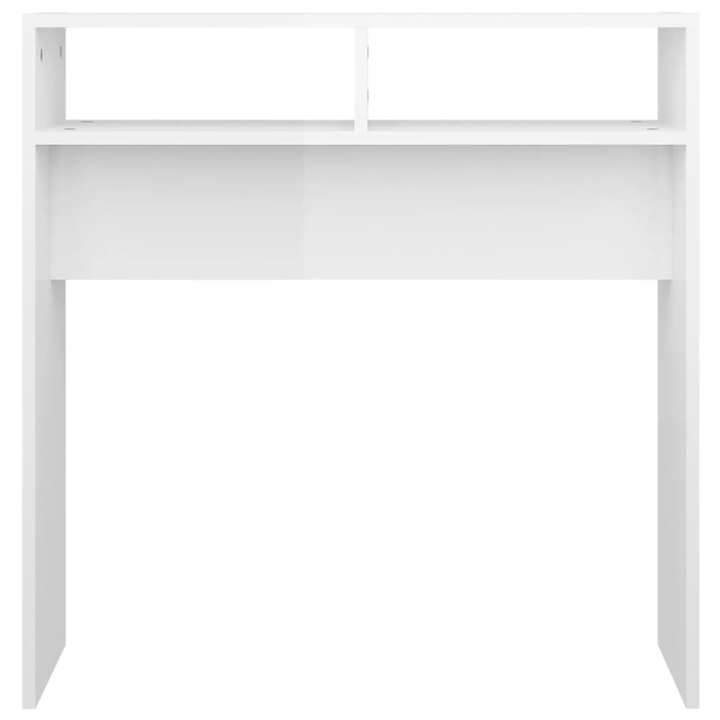 Tavolino Consolle Bianco Lucido 78x30x80 cm Legno Multistrato - homemem39