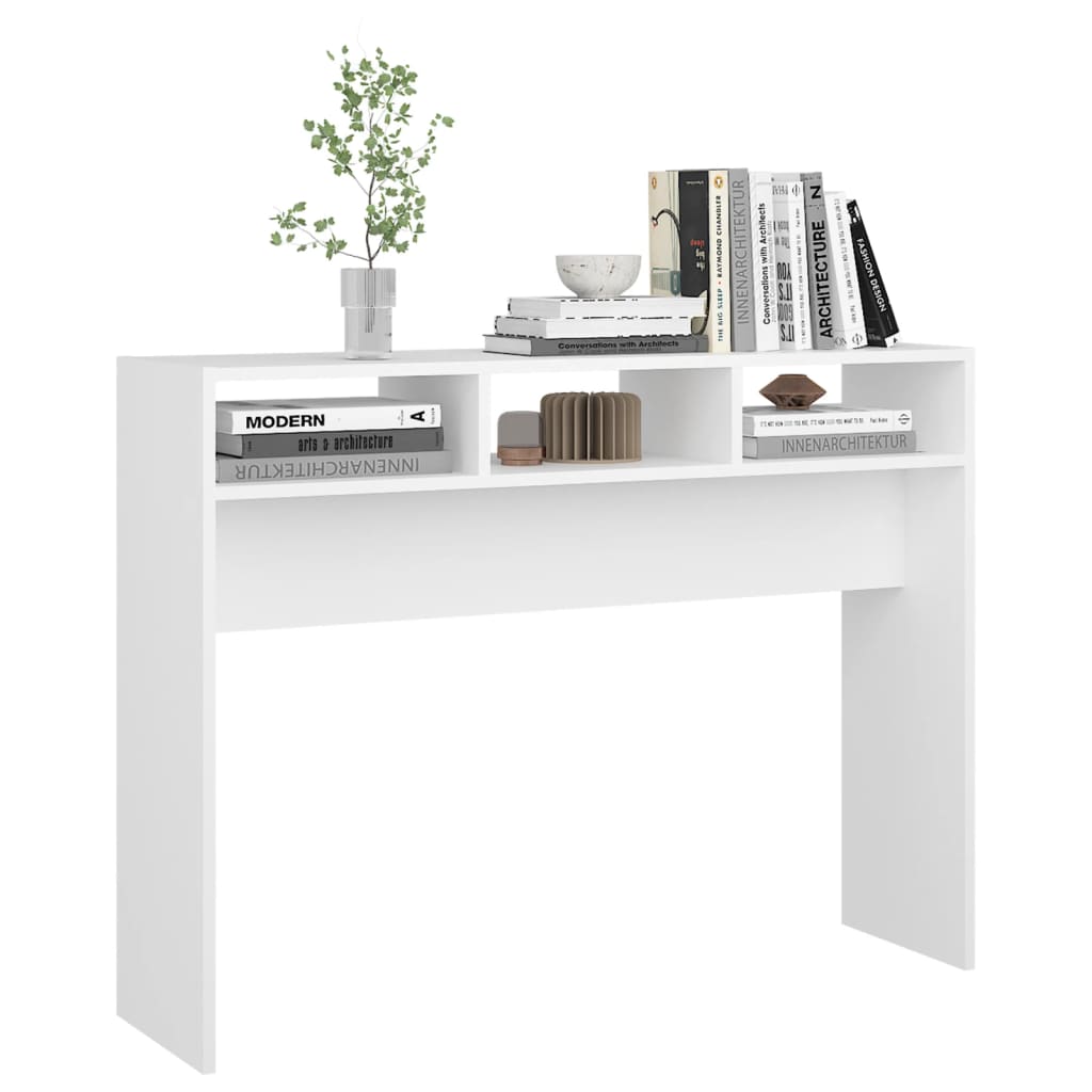 Tavolino Consolle Bianco 105x30x80 cm in Legno Multistrato | homemem39