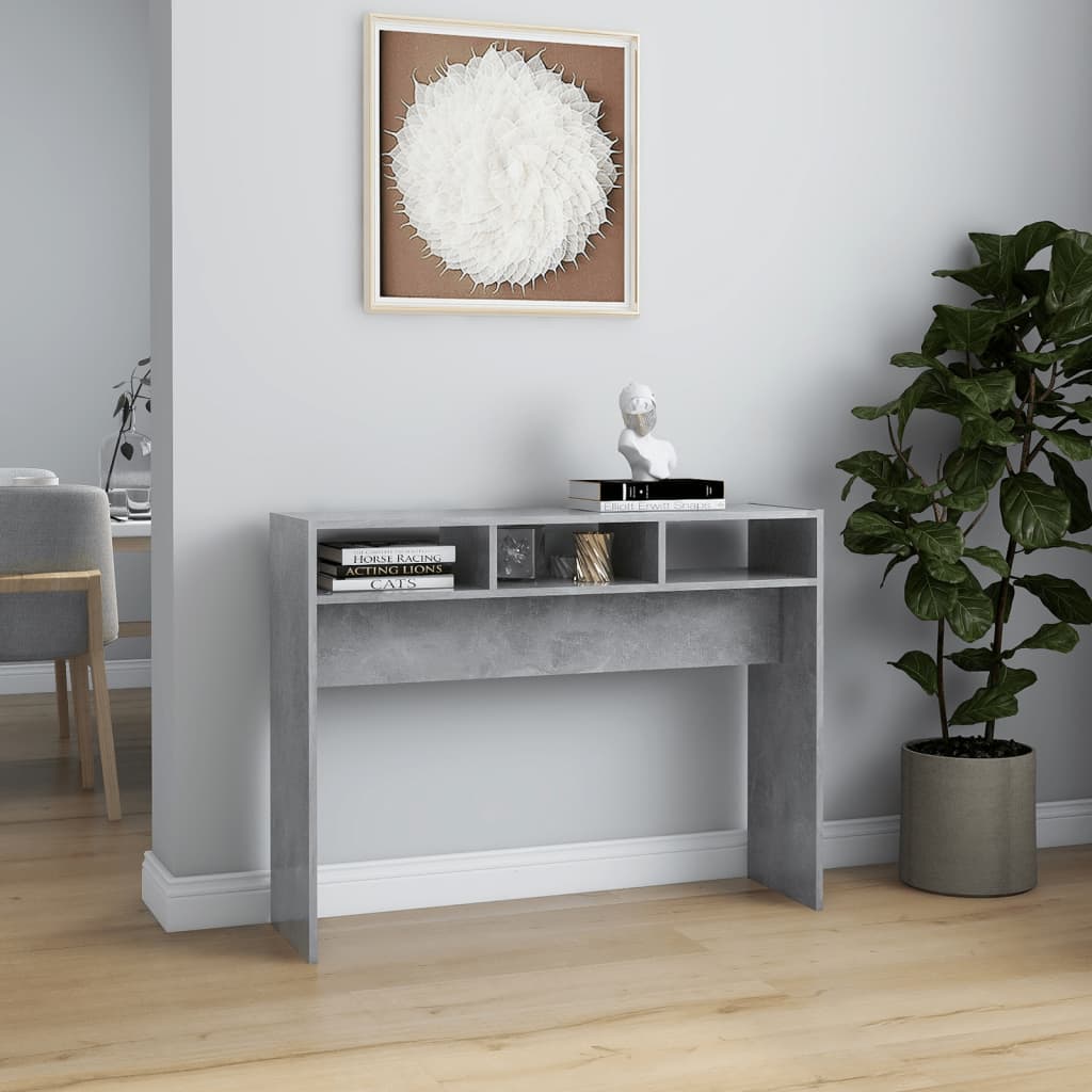 Tavolino Consolle Grigio Cemento 105x30x80cm Legno Multistrato - homemem39