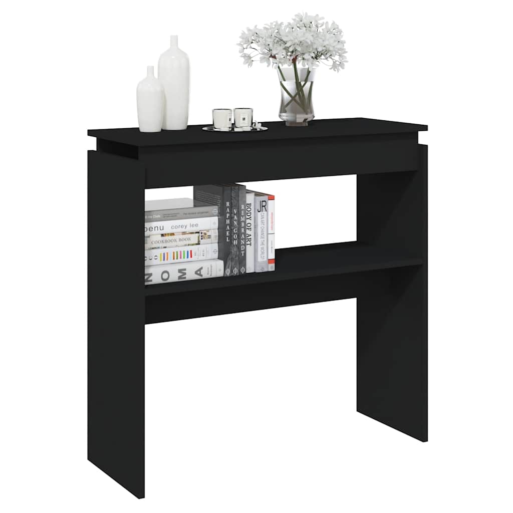 Tavolino Consolle Nero 80x30x80 cm in Legno Multistrato | homemem39