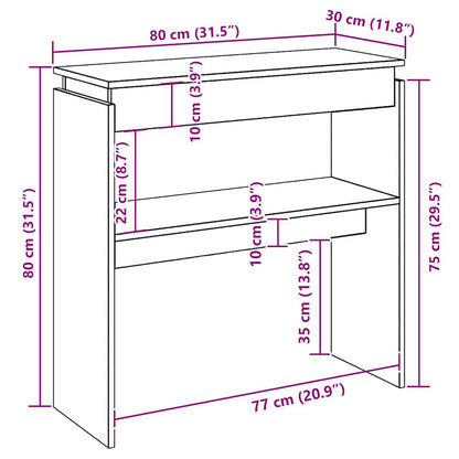 Tavolino Consolle Rovere Sonoma 80x30x80cm in Legno Multistrato - homemem39