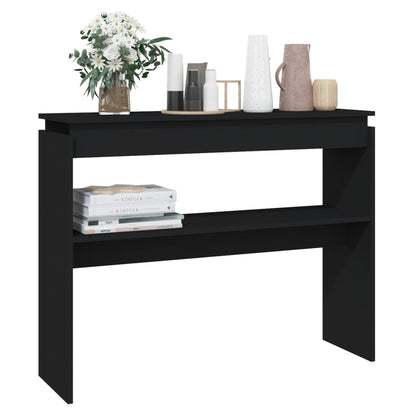 Tavolino Consolle Nero 102x30x80 cm in Legno Multistrato - homemem39