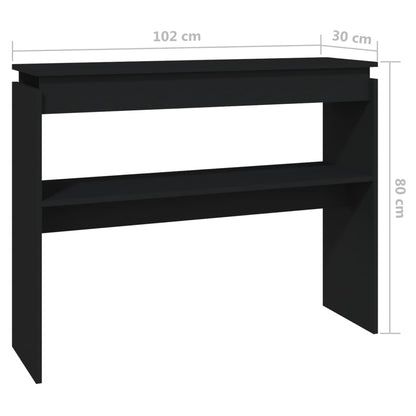 Tavolino Consolle Nero 102x30x80 cm in Legno Multistrato - homemem39
