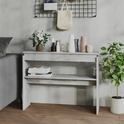Tavolino Consolle Grigio Cemento 102x30x80cm Legno Multistrato - homemem39