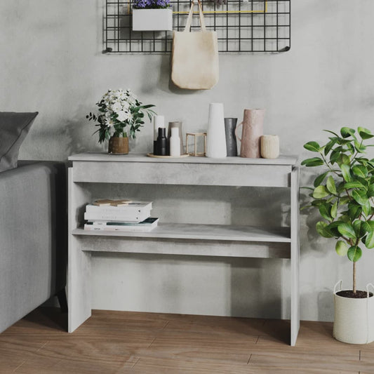 Tavolino Consolle Grigio Cemento 102x30x80cm Legno Multistrato - homemem39