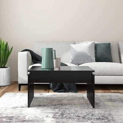 Tavolino da Salotto Nero 68x50x38 cm Legno Multistrato