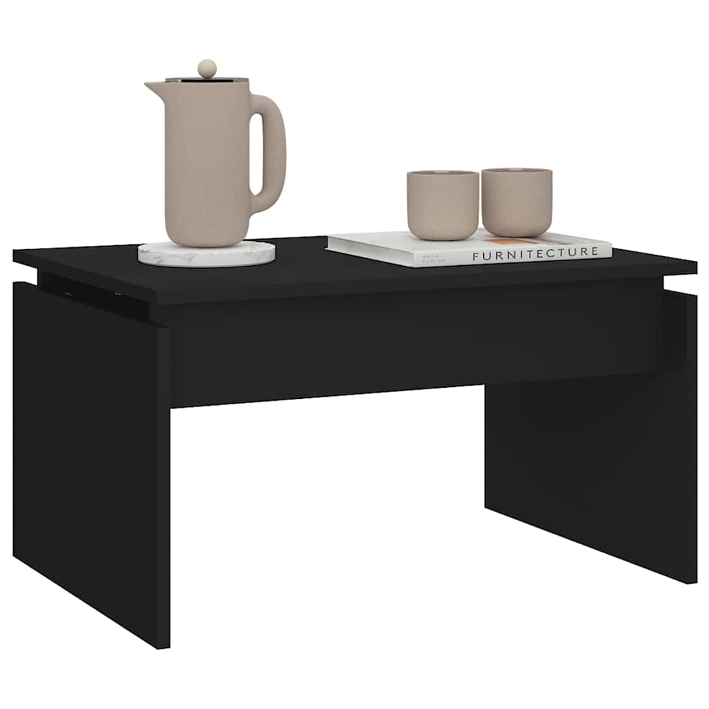 Tavolino da Salotto Nero 68x50x38 cm Legno Multistrato