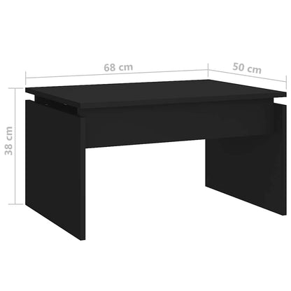 Tavolino da Salotto Nero 68x50x38 cm Legno Multistrato | homemem39