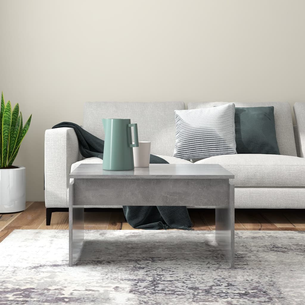 Tavolino da Salotto Grigio Cemento 68x50x38cm Legno Multistrato | homemem39