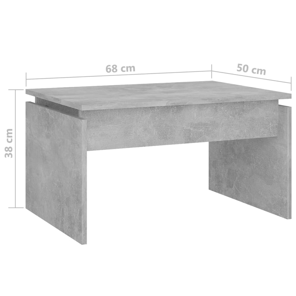 Tavolino da Salotto Grigio Cemento 68x50x38cm Legno Multistrato | homemem39