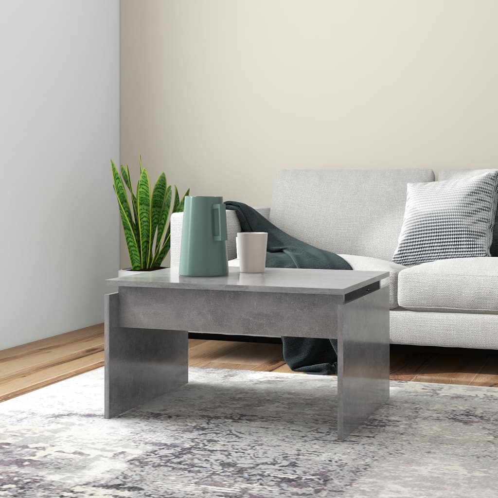 Tavolino da Salotto Grigio Cemento 68x50x38cm Legno Multistrato | homemem39