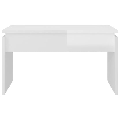 Tavolino da Salotto Bianco Lucido 68x50x38 cm Legno Multistrato | homemem39