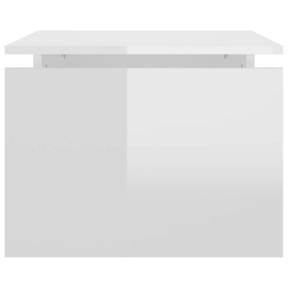 Tavolino da Salotto Bianco Lucido 68x50x38 cm Legno Multistrato | homemem39