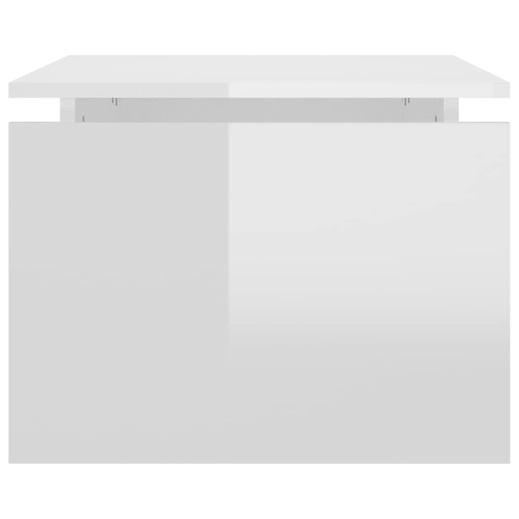 Tavolino da Salotto Bianco Lucido 68x50x38 cm Legno Multistrato