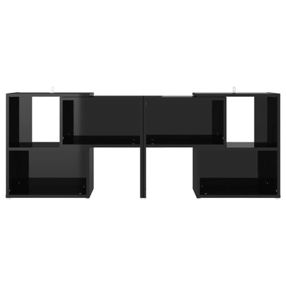 Mobile Porta TV Nero Lucido 104x30x52 cm in Legno Multistrato - homemem39