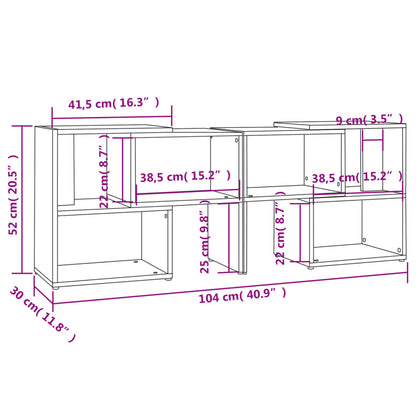 Mobile Porta TV Nero Lucido 104x30x52 cm in Legno Multistrato - homemem39