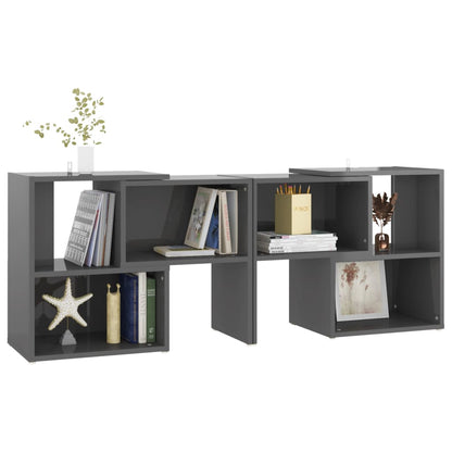 Mobile Porta TV Grigio Lucido 104x30x52 cm in Legno Multistrato - homemem39