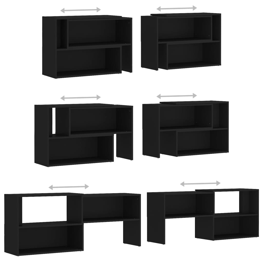 Mobile Porta TV Nero 149x30x52 cm in Legno Multistrato - homemem39