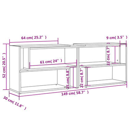 Mobile Porta TV Grigio 149x30x52 cm in Legno Multistrato