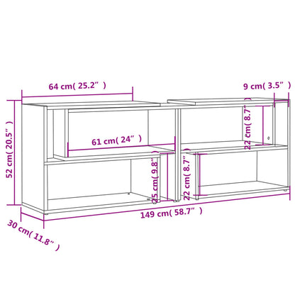 Mobile Porta TV Grigio Cemento 149x30x52cm in Legno Multistrato - homemem39