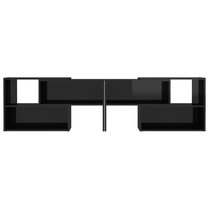 Mobile Porta TV Nero Lucido 149x30x52 cm in Legno Multistrato