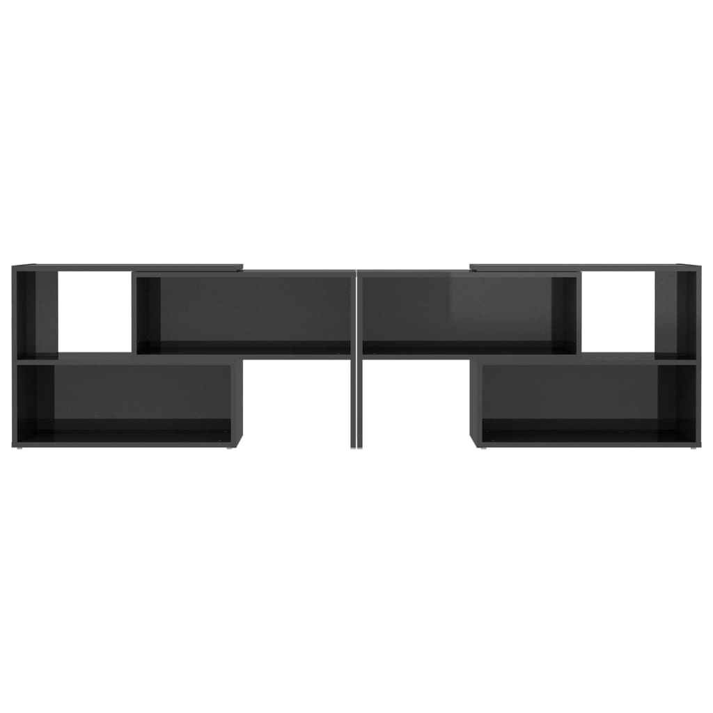 Mobile Porta TV Grigio Lucido 149x30x52 cm in Legno Multistrato - homemem39