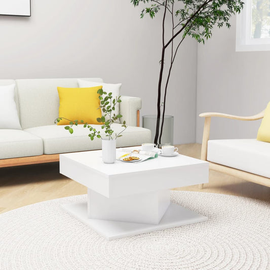 Tavolino da Salotto Bianco 57x57x30 cm in Legno Multistrato | homemem39