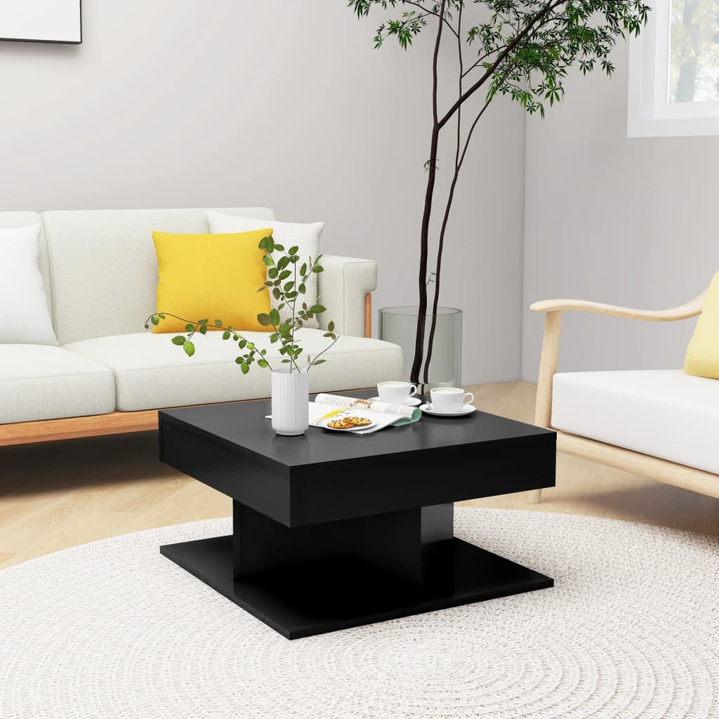 Tavolino da Salotto Nero 57x57x30 cm in Legno Multistrato | homemem39