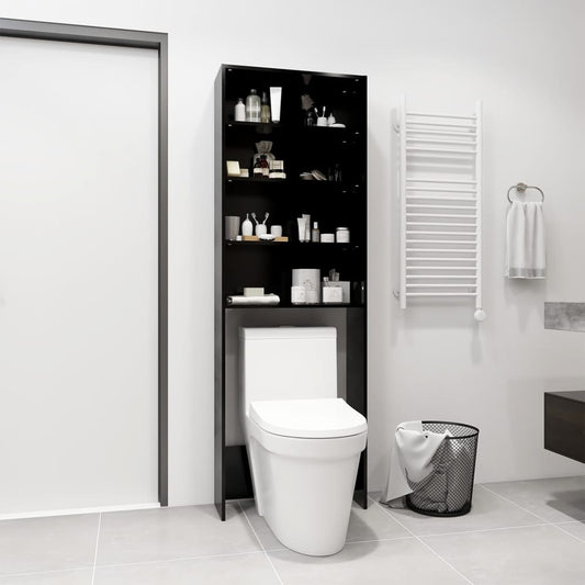 Mobile per Lavatrice Nero 64x24x190 cm - homemem39
