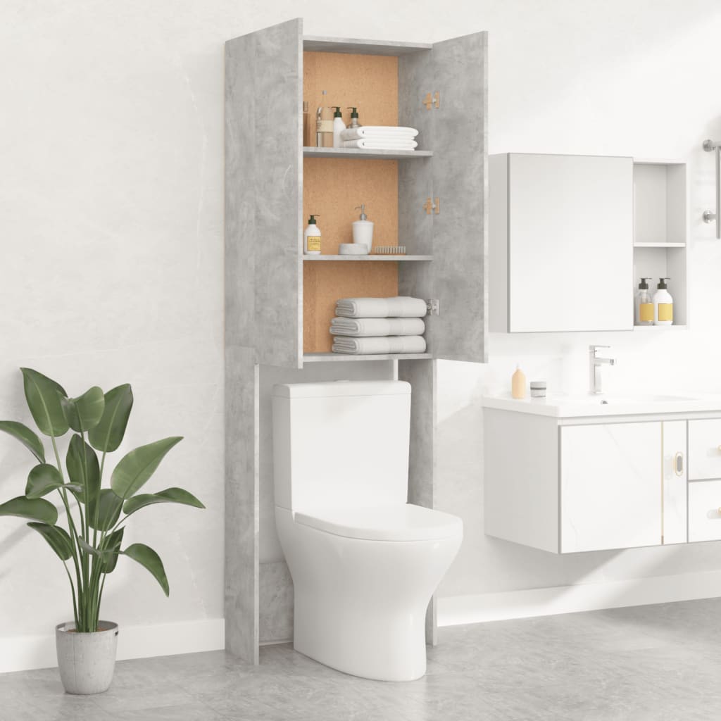 Mobile per Lavatrice Grigio Cemento 64x25,5x190 cm - homemem39