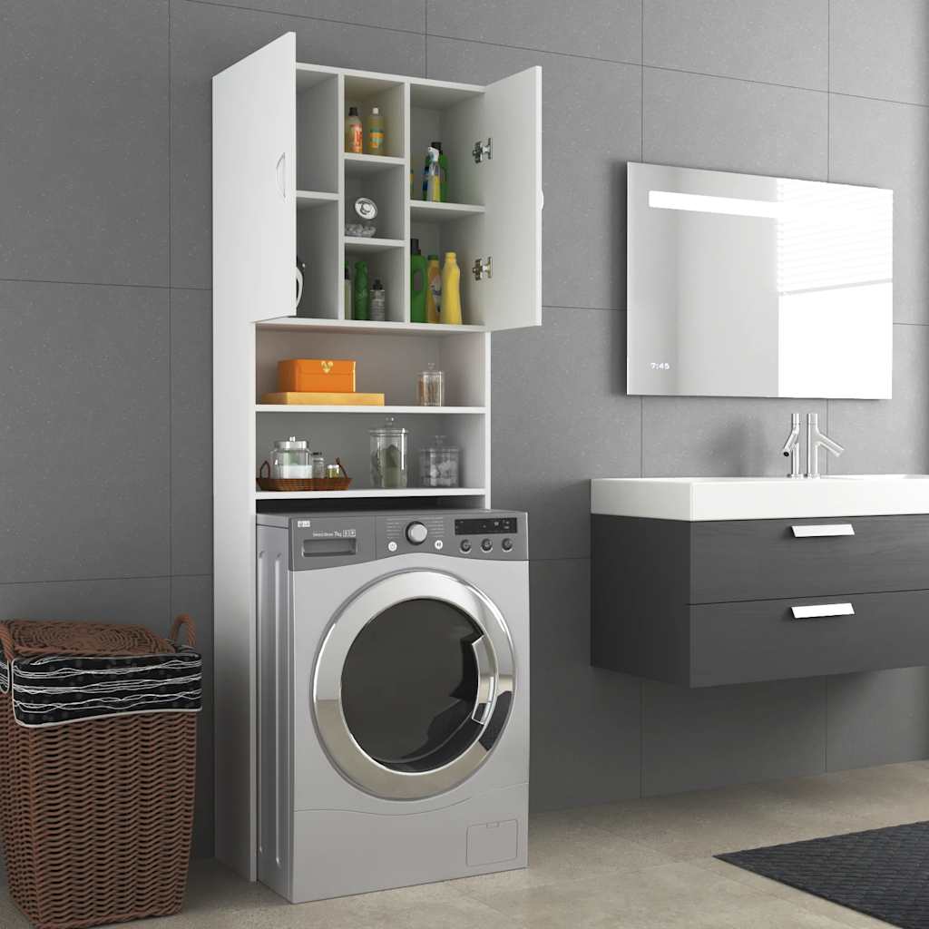 Mobile per Lavatrice Bianco 64x25,5x190 cm | homemem39