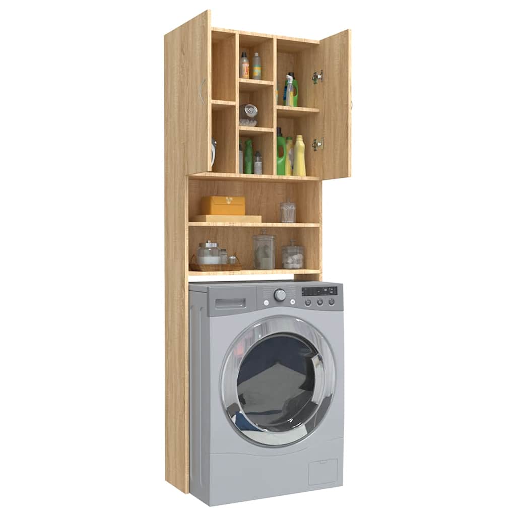 Mobile per Lavatrice Rovere Sonoma 64x25,5x190 cm - homemem39