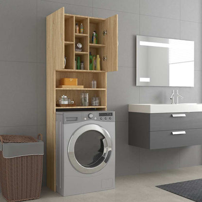 Mobile per Lavatrice Rovere Sonoma 64x25,5x190 cm - homemem39