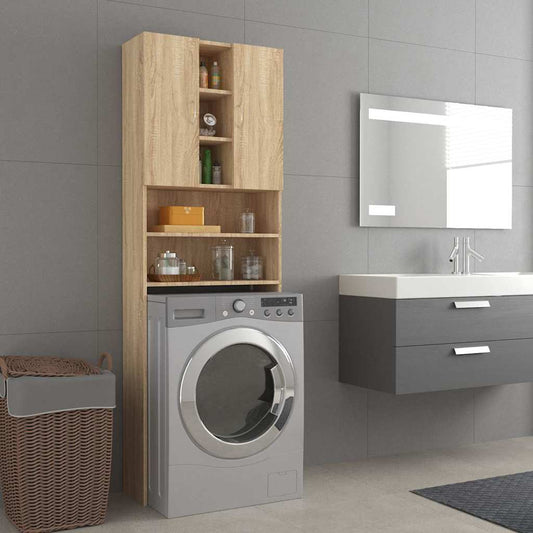 Mobile per Lavatrice Rovere Sonoma 64x25,5x190 cm - homemem39